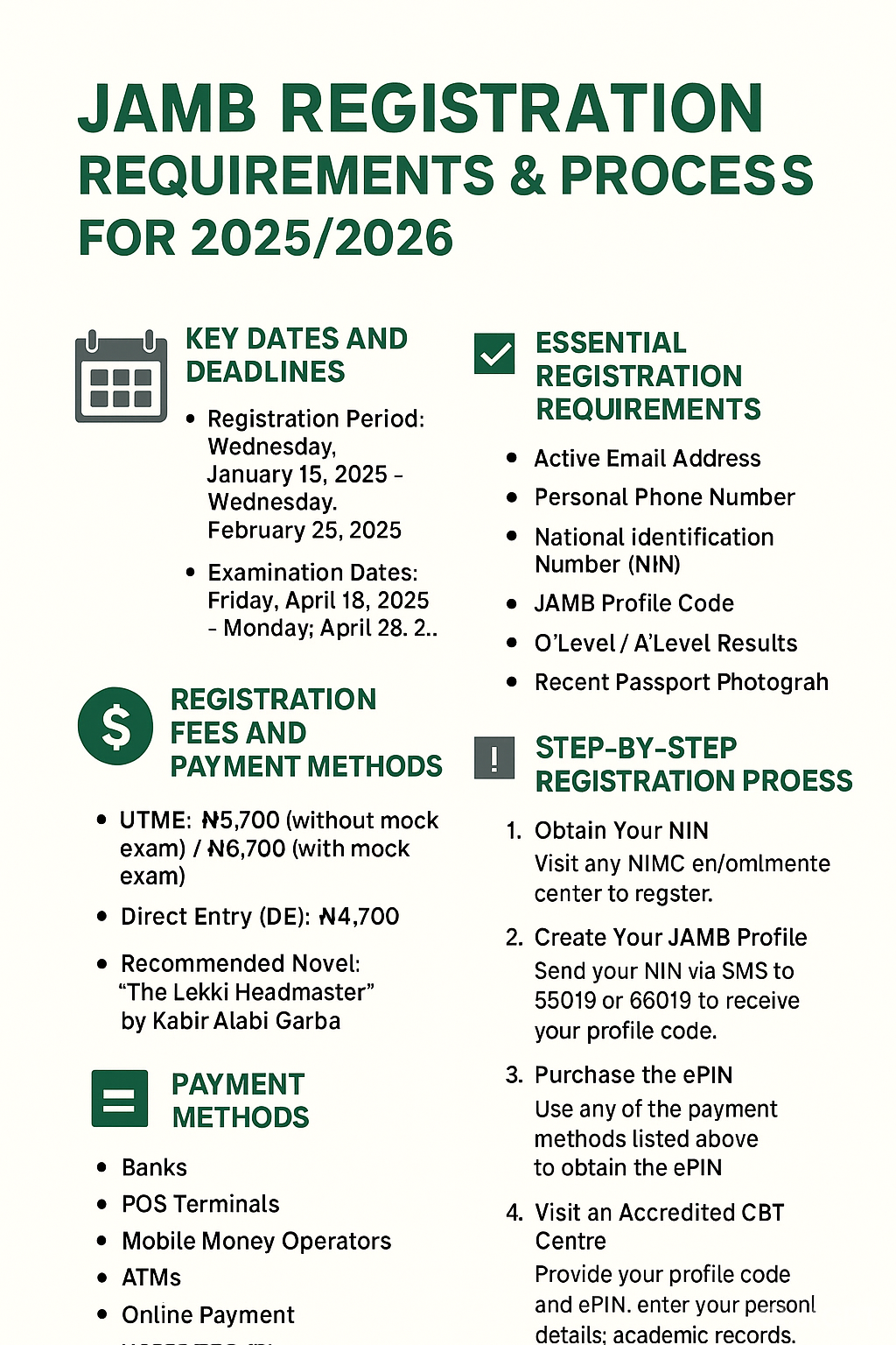 JAMB Registration Requirements & Process